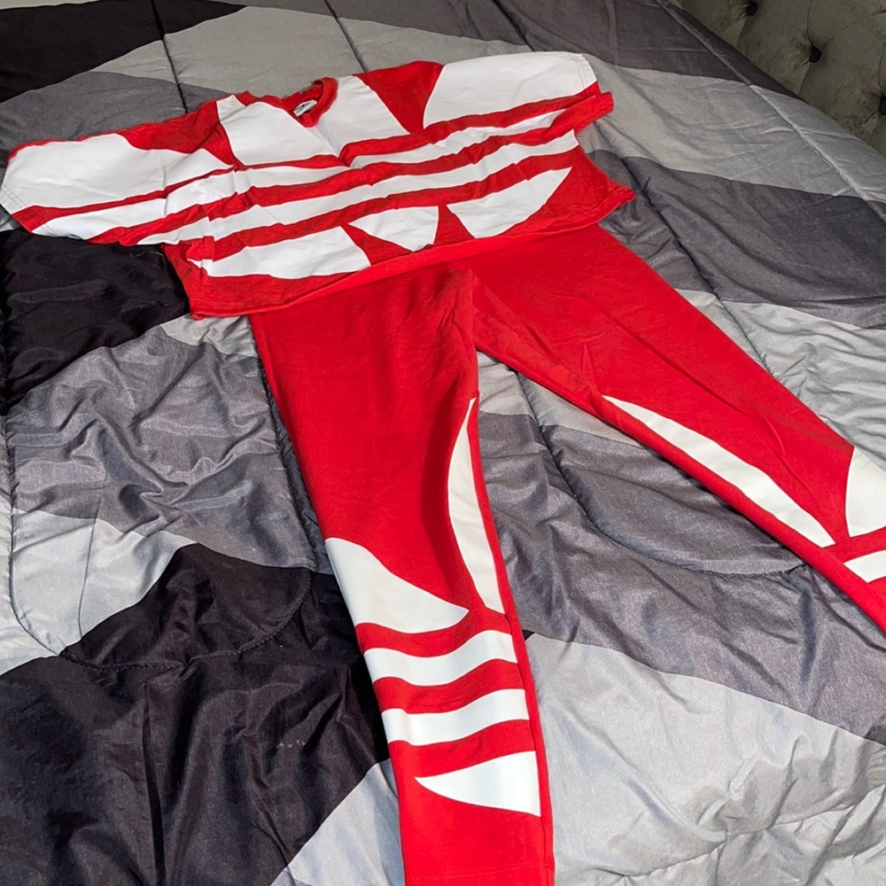 Adidas Red and White Women's Set